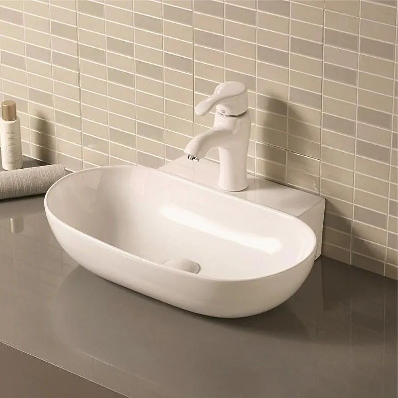 Мивка за баня ICB 491, монтаж върху мебел, порцелан, бял, 56x39x13.5см