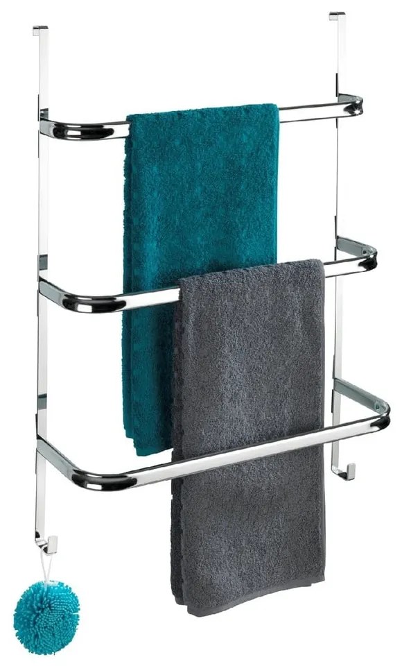 Сребърен самоносещ държач за кърпи Wenko Towel Holder Chrome, 21 x 54 cm