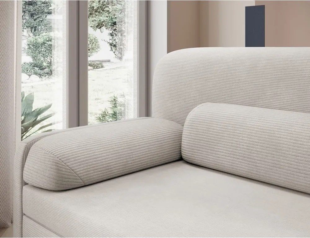 Бежов разтегателен диван с място за съхранение от рипсено кадифе 236 cm Elioss – ELTAP