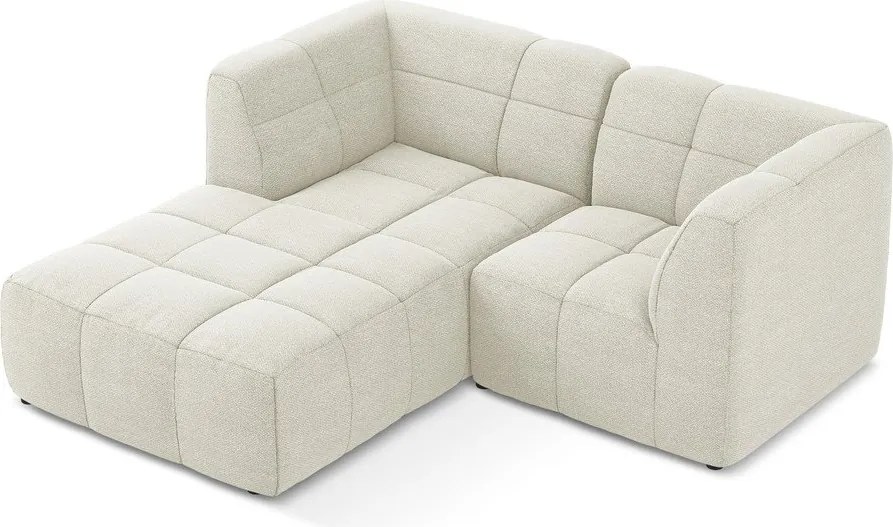 Бежов ъглов диван от прежда с примки от букле (ляв ъгъл) Aloha – Makamii