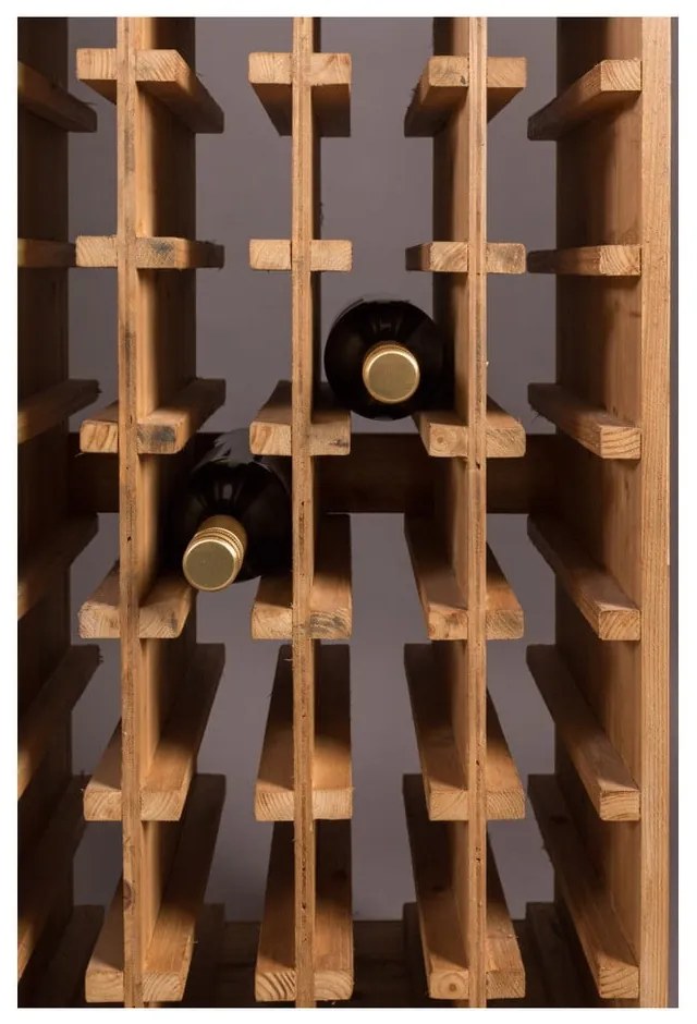 Кафяв шкаф за вино от масивна ела брой бутилки 28, 43,5x118,5 cm Claude – Dutchbone