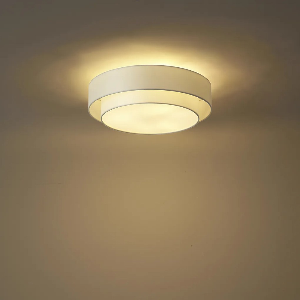 Модерна таванна лампа бяла 50 см 3-светлини - Drum Duo