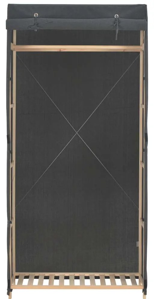 248193 vidaXL Гардероб, сив, 79x40x170 см, текстил