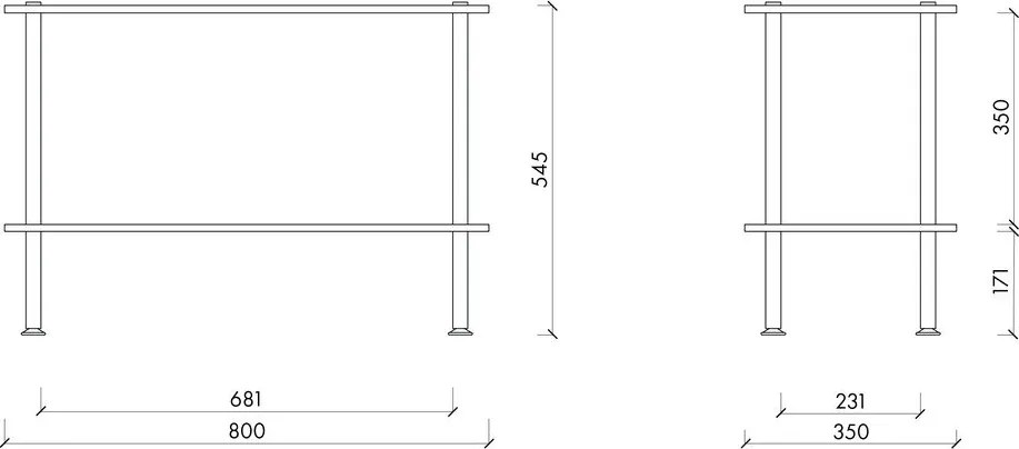 Син стелаж от декор от дъб 80x54,5x35 cm Teidi – noo.ma