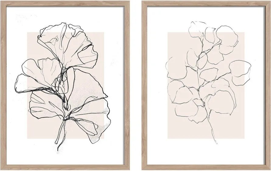 Печатни картини в комплект 2 бр. с включена рамка 30x40 cm Floral Set – Styler