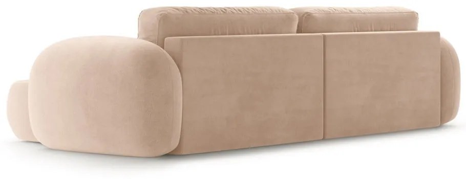 Бежов кадифен сгъваем/с място за съхранение ъглов диван Tonale – Cosmopolitan Design