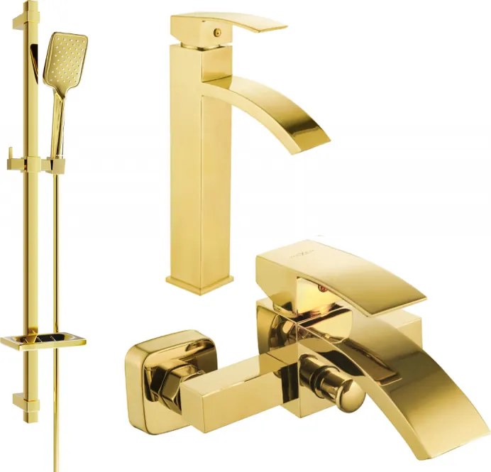 Mexen Libra DQ62 комплект за вана, златен - 745113DQ62-50