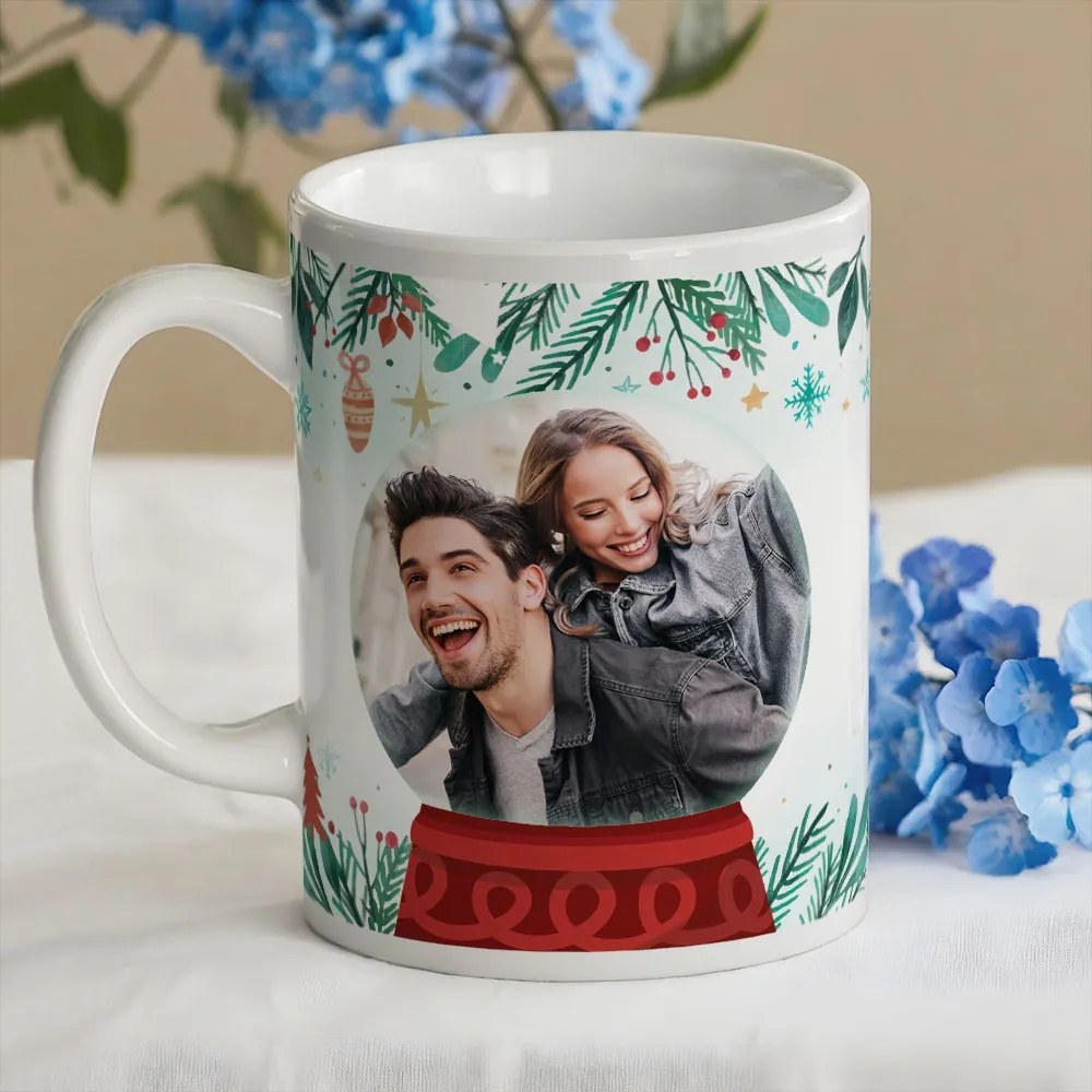 Коледна чаша със снимка - Любов моя