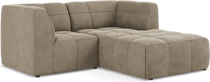 Кафяв кадифен ъглов диван (десен ъгъл) Aloha – Makamii