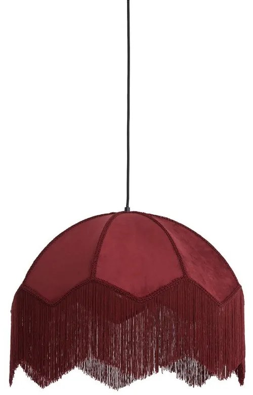 Висящо осветително тяло с текстилен абажур в цвят бордо ø 60 cm Malacia – Light &amp; Living