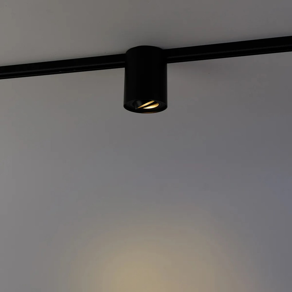 Модерен 1-фазен релсов прожектор черен - Rondoo Up