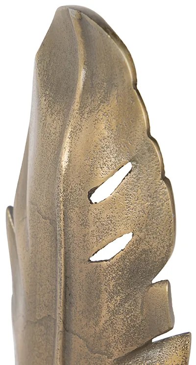 Арт Деко настолна лампа бронз с мраморна основа - Leaf