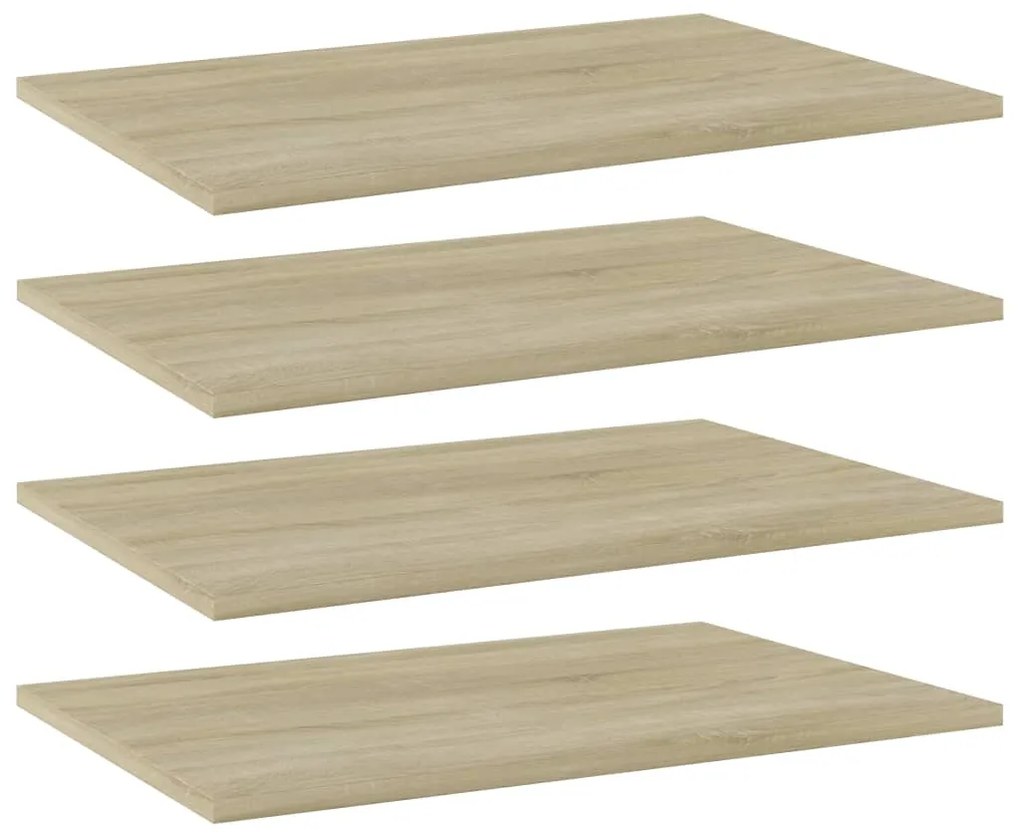 805256 vidaXL Рафтове, 4 бр, дъб сонома, 60x40x1,5 см, инженерно дърво