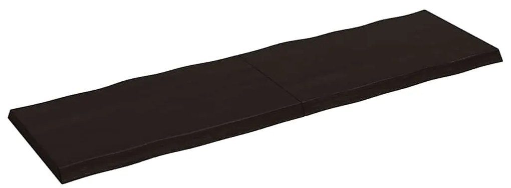 364051 vidaXL Плот за маса тъмнокафяв 200x60x(2-6) см обработен масивен дъб