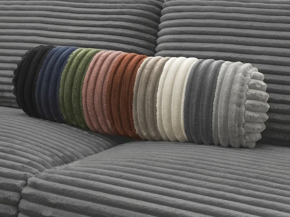 Тъмносив диван за ежедневно спане/сгъваем от рипсено кадифе 240 cm Hugo – Bobochic Paris