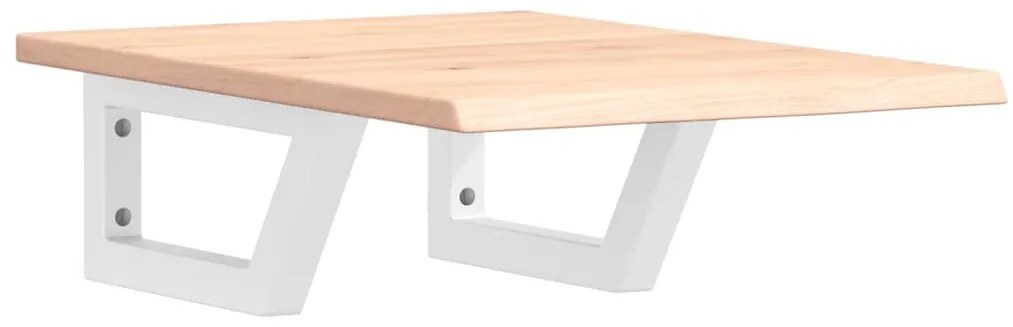 3302538 vidaXL Стенен рафт за мивка, стомана и масивно дърво дъб