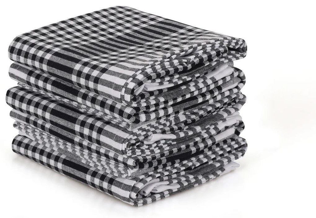 Комплект кърпи за миене (10 броя), цвят Черен и бял