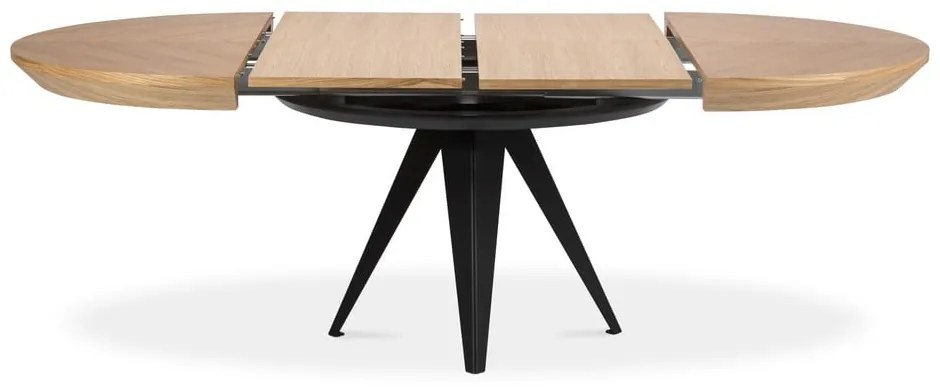 Кръгла сгъваема трапезна маса с допълнителна плоча с дъбов плот ø 120 cm Magnus – Windsor &amp; Co Sofas