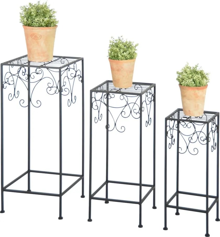 Комплект от 3 черни масички за цветя - Esschert Design