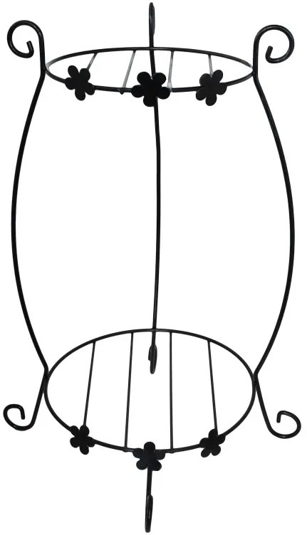 Feronya - Цветарник за две саксии черен FEFER-01