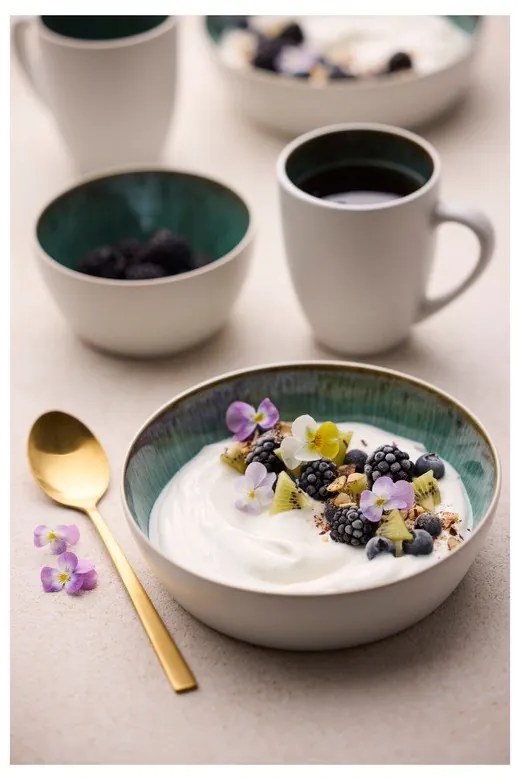 Бяла/зелена глинена купичка 400 ml Gastro White/Green – Bitz