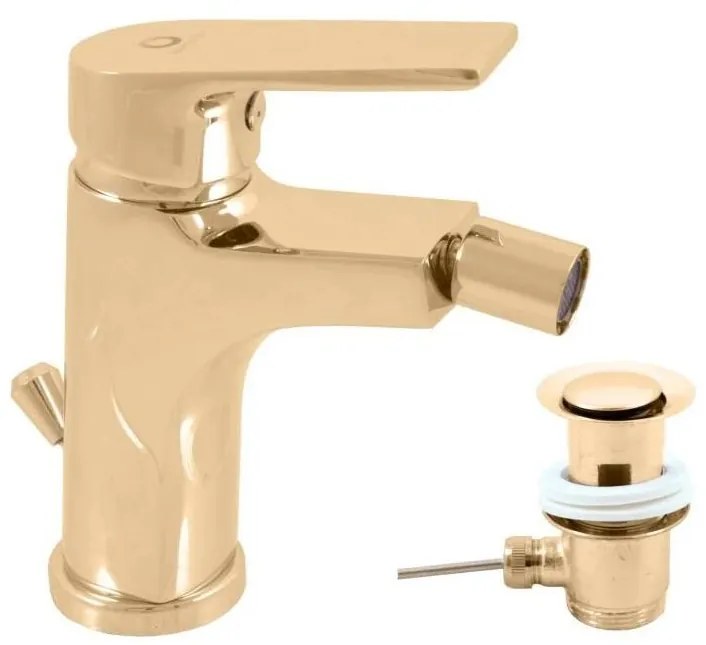 RAV Slezák CO145.0KZ - смесител за биде с изпускател COLORADO 14,3 см, лъскаво златно покритие