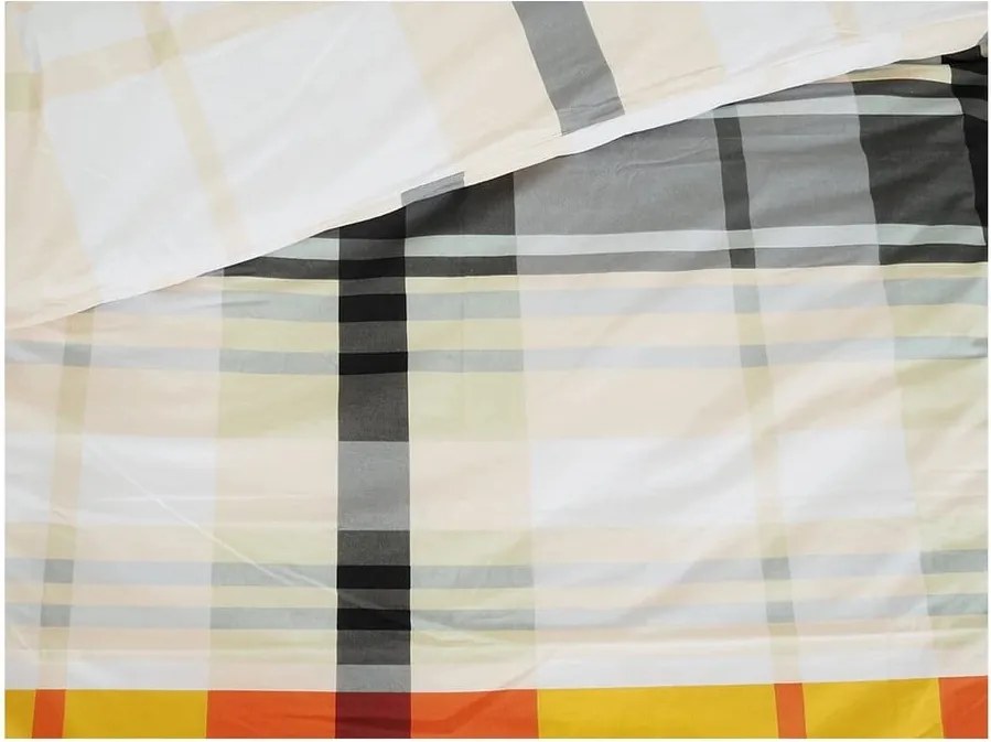 Оранжево единично крепирано спално бельо 140x200 cm Orabge Kube – B.E.S.