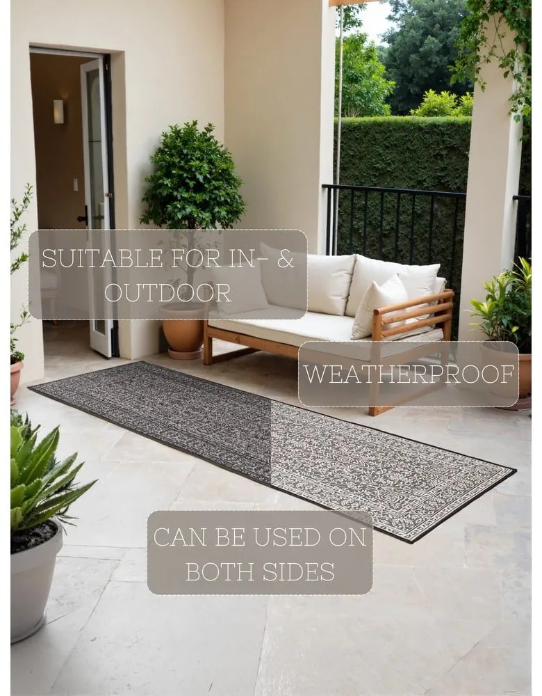 Черно-бялa пътека за открито и закрито 80x250 cm Duet Kona – NORTHRUGS