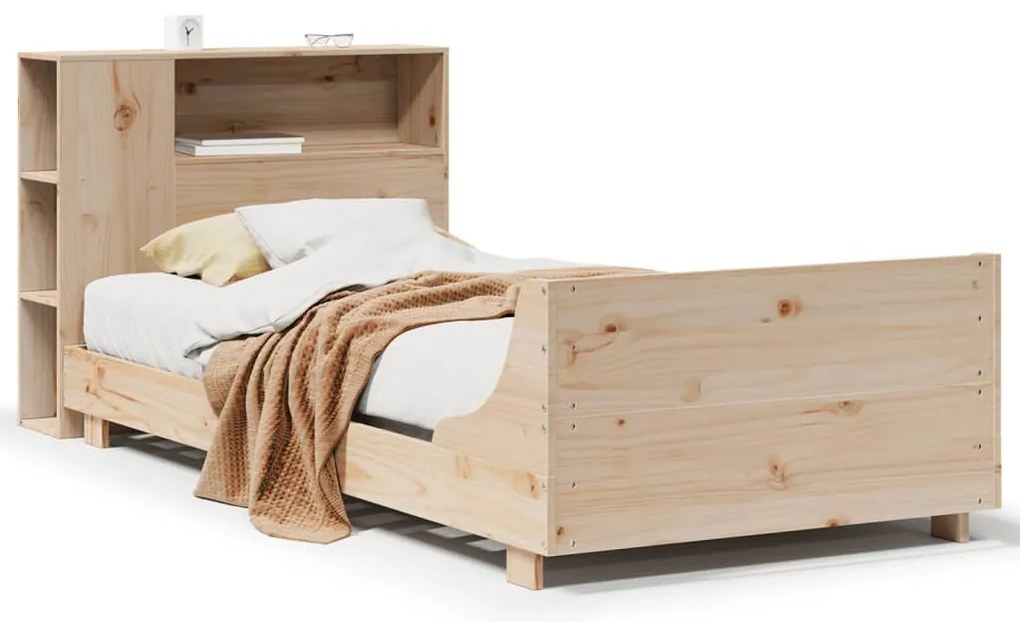 3323671 vidaXL Рамка за легло без матрак, 90x190 см, масивна чамова дървесина