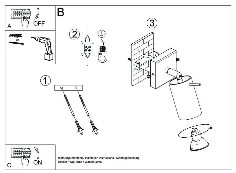 Дървена стенна лампа Ludwik - Sollux