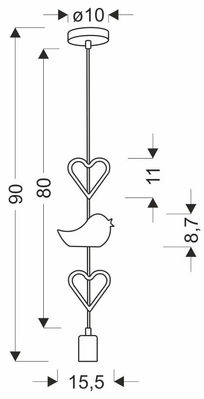 Детска лампа в бяло и розово с метален абажур Single - Candellux Lighting