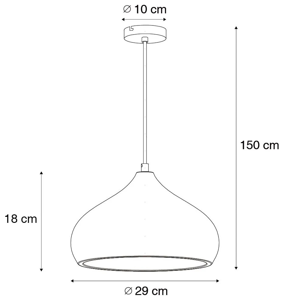 Модерен висящ плафон черен с бетонен абажур - Ник