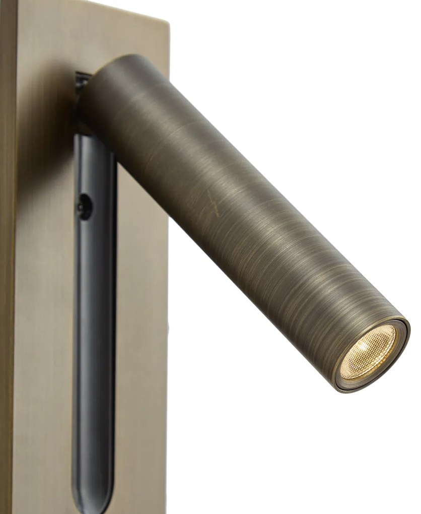 Модерна стенна лампа тъмен бронз с LED - Plaza