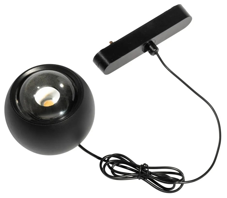 Модерна висяща лампа черна за 1-фазна релсова система с LED - Magnetic Lance