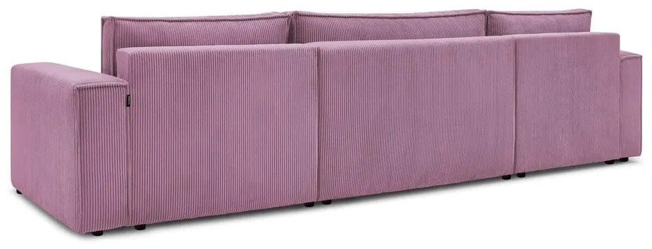 Розов велурен U-образен разтегателен диван Nihad - Bobochic Paris