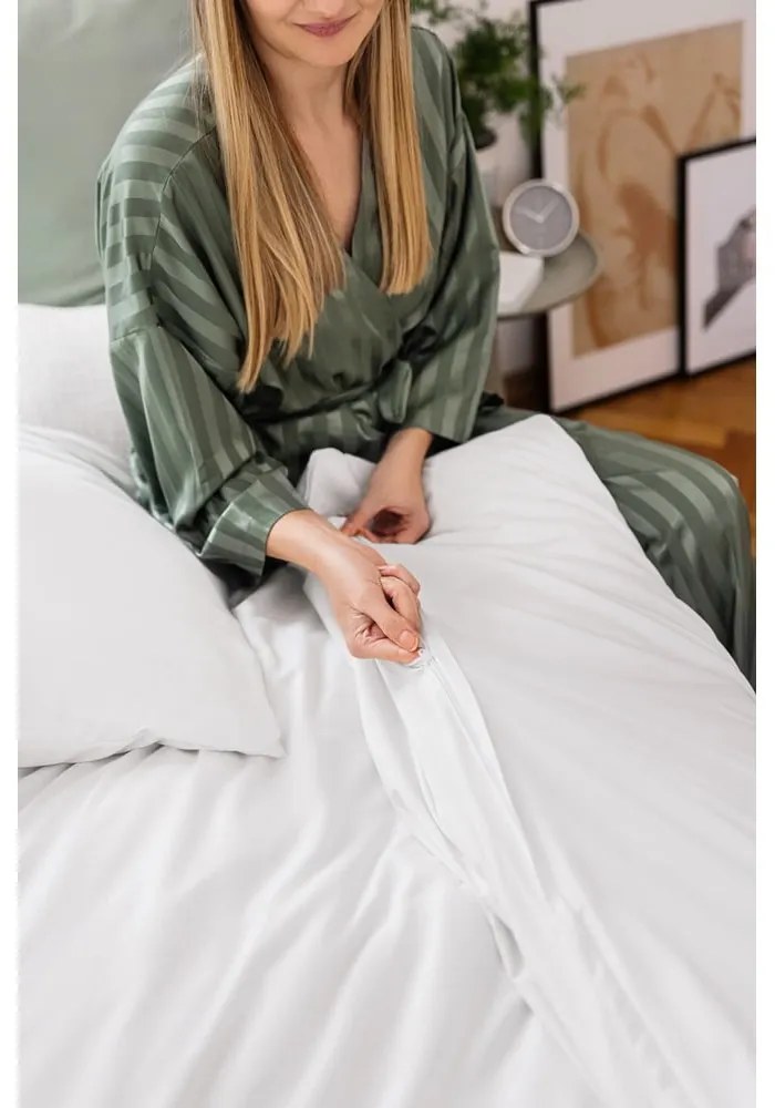 Бяло двойно спално бельо от микросатен 200x200 cm Basic – Bonami Essentials