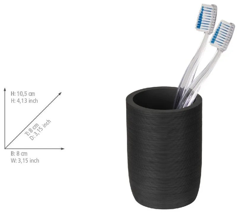 Черна чаша за четки за зъби от полиресин Altavalle – Wenko