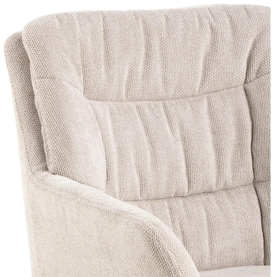 Бежов тапициран трапезен стол с подлакътници Alonso – Actona