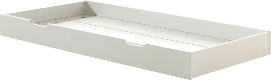 Бяло детско легло 90x200 cm от масивен бор разтегателно с включена подматрачна рамка Margrit – Vipack