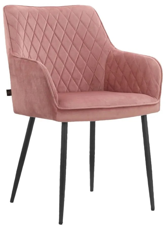 Светлорозови тапицирани трапезни столове в комплект 2 бр. Elvira – Støraa