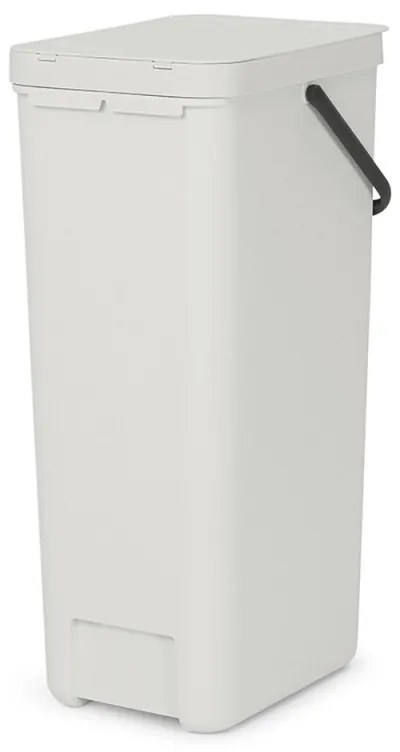 Кош за разделно събиране на боклук Brabantia Sort&Go 1005554, 40 л, Дръжка, Възможност за стенен монтаж, Светлосив