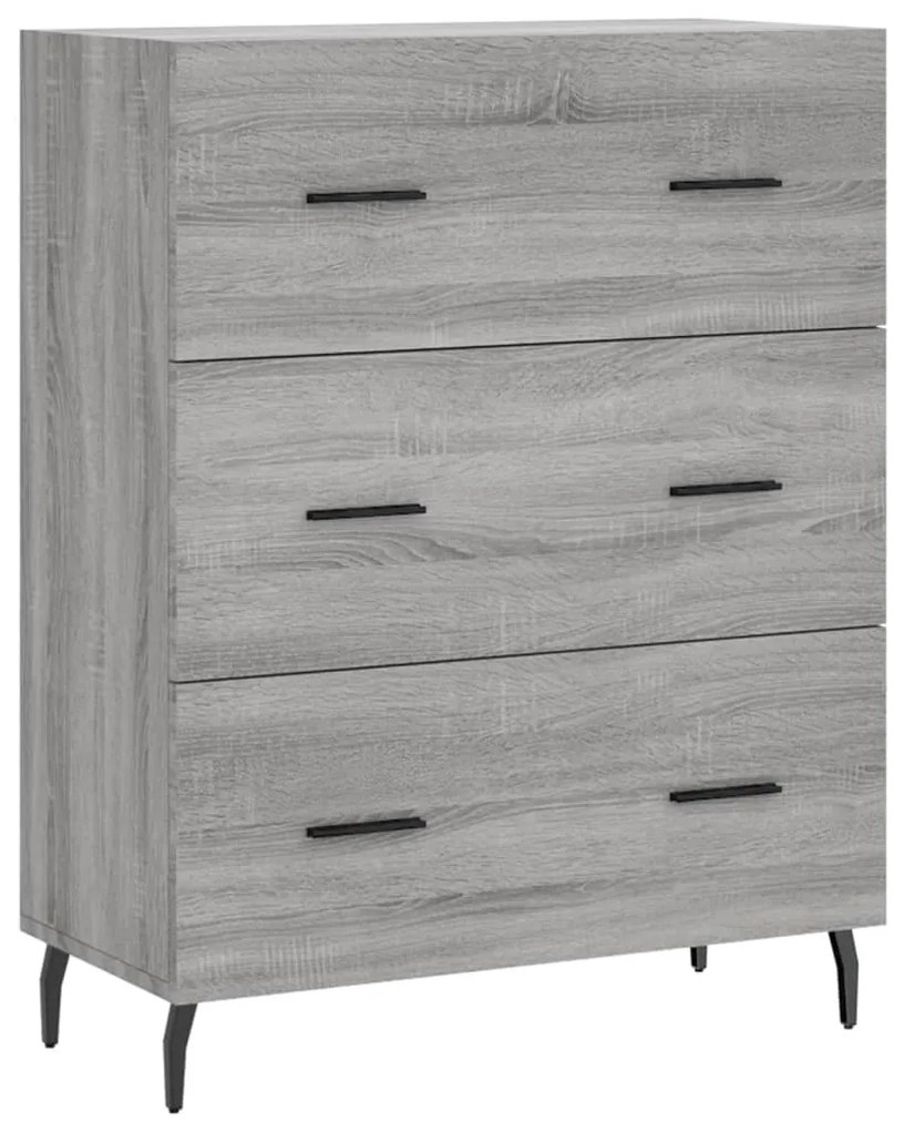 827874 vidaXL Сайдборд, сив сонома, 69,5x34x90 см, инженерно дърво