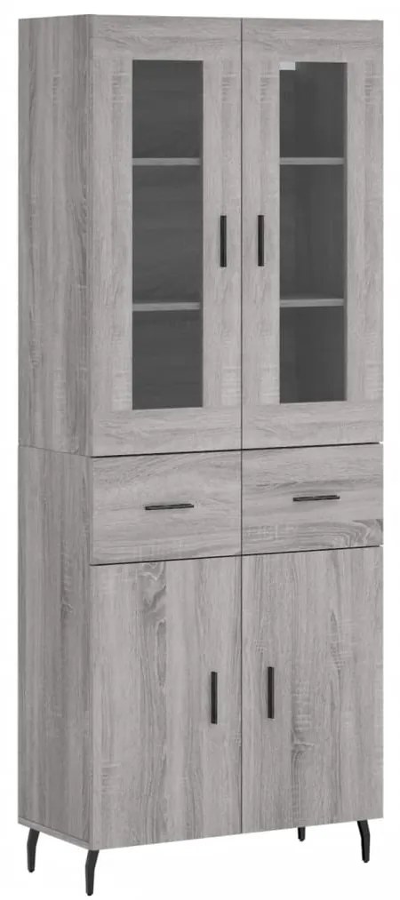 3198551 vidaXL Висок шкаф, сив сонома, 69,5x34x180 см, инженерно дърво
