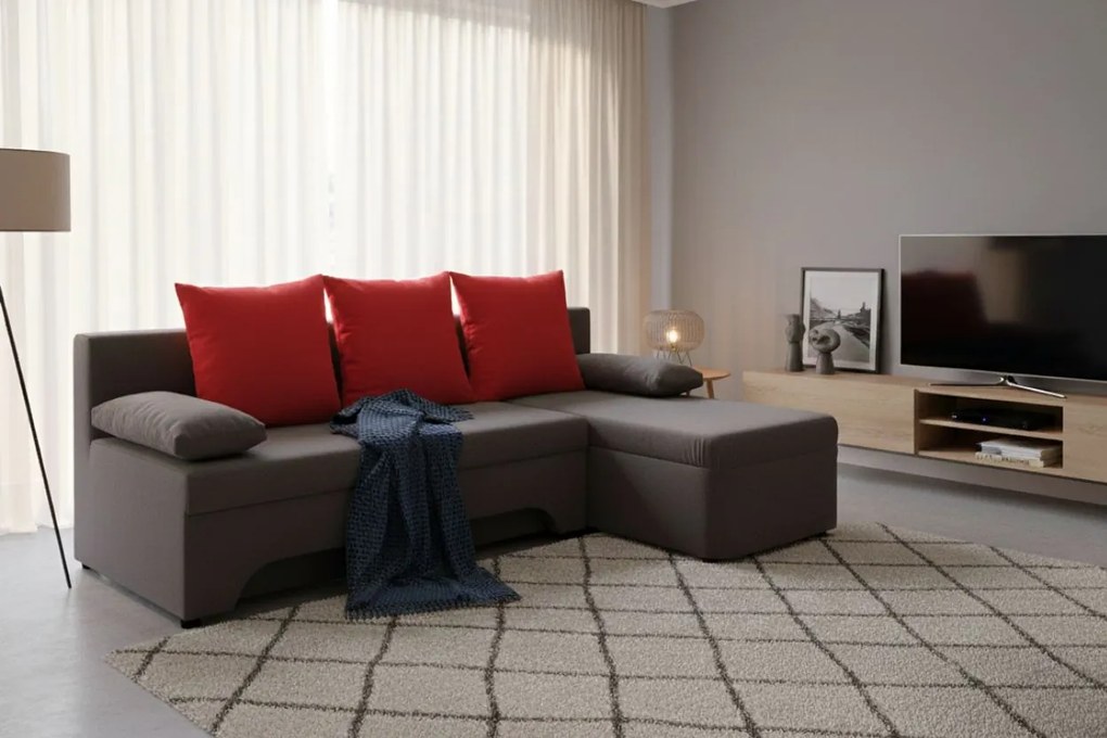 Ъгъл диван Lamor-Gray - Red