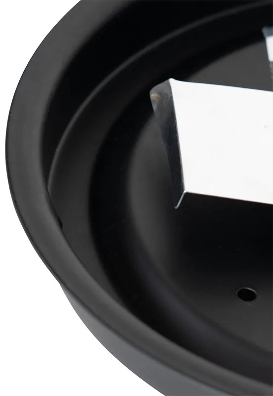 Класическа таванна лампа черна с опушено стъкло 23 см IP44 - Nohmi