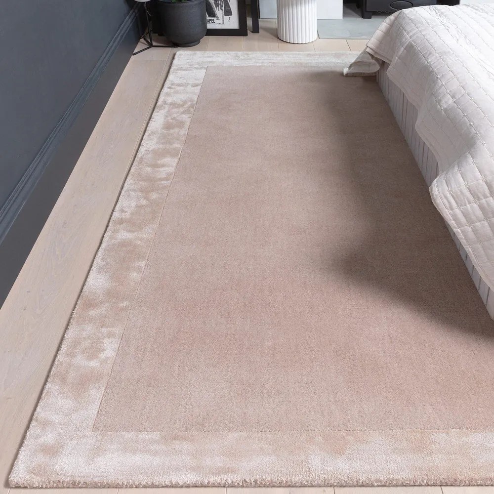 Бежов ръчно изработен килим със смес от вълна 80x150 cm Ascot – Asiatic Carpets