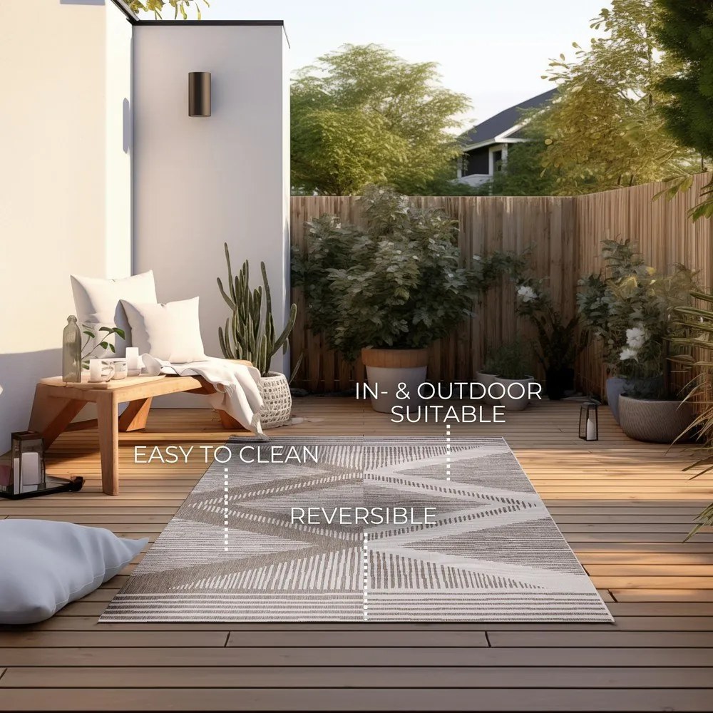 Кафяво-кремав външен килим 200x290 cm Gemini – Elle Decoration