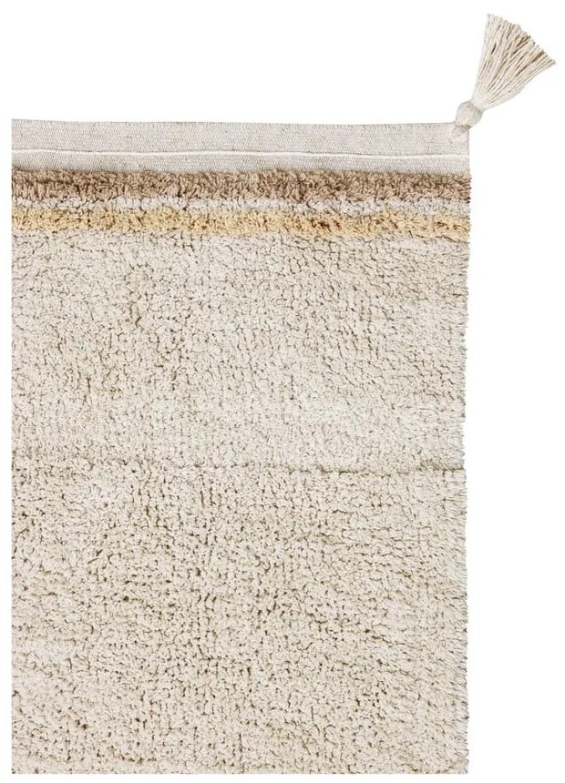 Кремав ръчно изработен памучен килим подходящ за пране 120x160 cm Bloom Natural – Lorena Canals