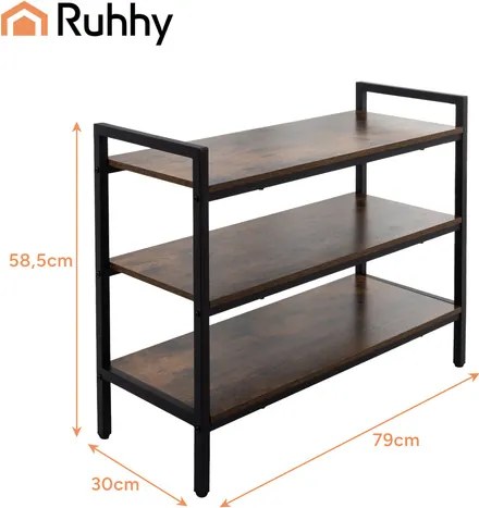 Шкаф за обувки с 3 рафта, лесно сглобяване, издръжлива конструкция Ruhhy 27038