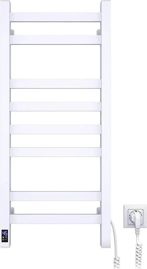 Електрически отопляем кърподържач с термостат AVANGARD 105W 80x36 cm бял дясен
